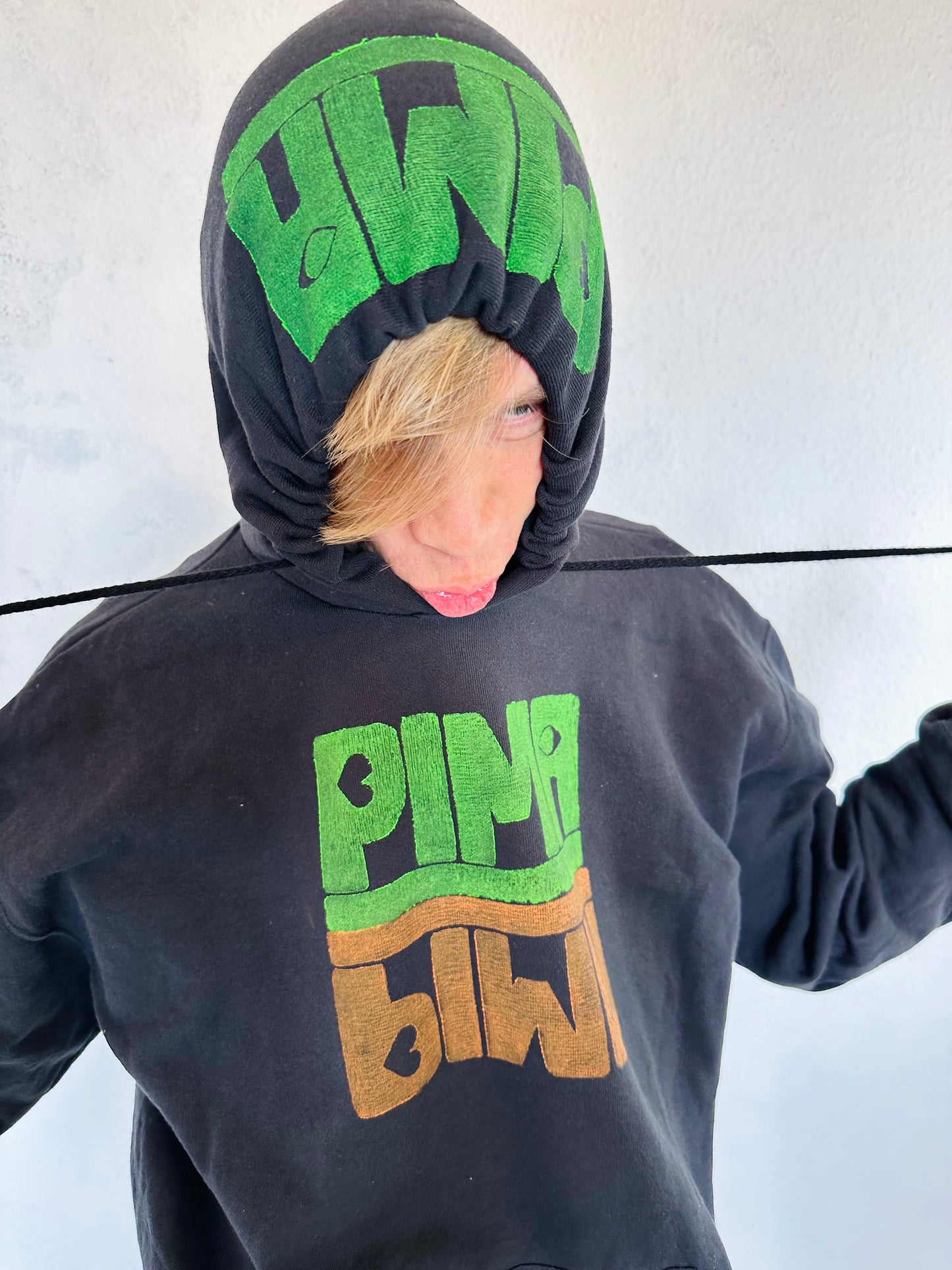 PIMAMIP UNIKAT GREEN - Handbedruckter Hoodie