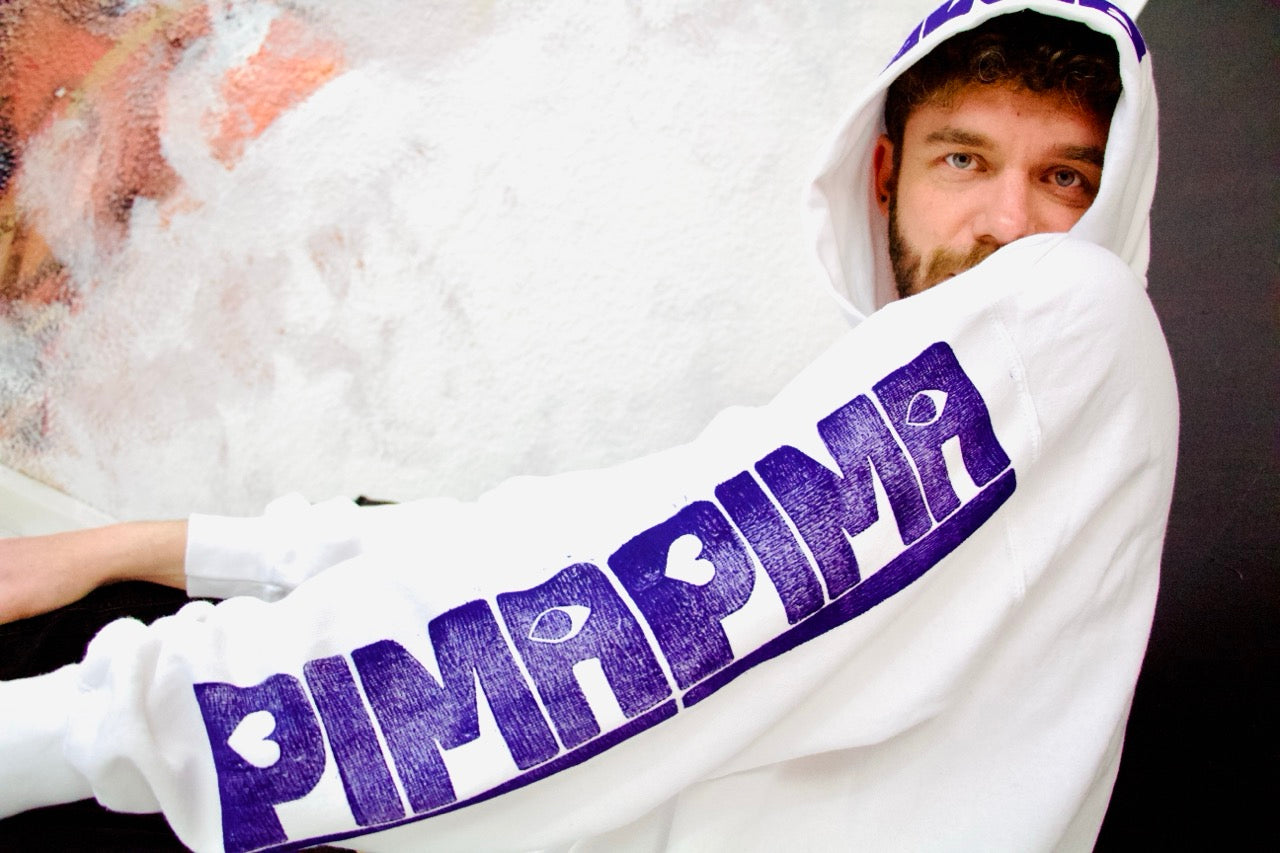 PIMAMIP UNIKAT PURPLE - Handbedruckter Hoodie