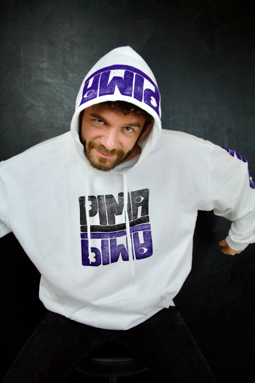 PIMAMIP UNIKAT PURPLE - Handbedruckter Hoodie