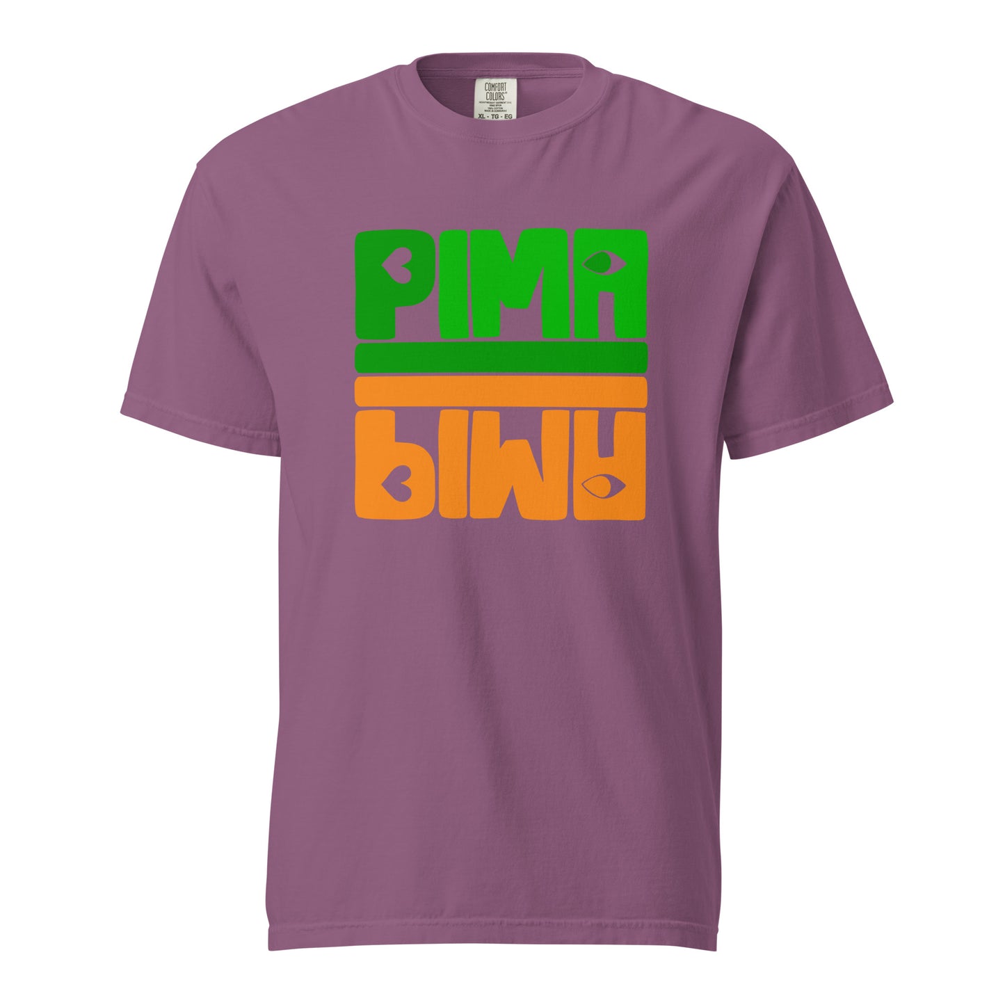 PIMA ORANGE GRÜN - Shirt mit Schrift