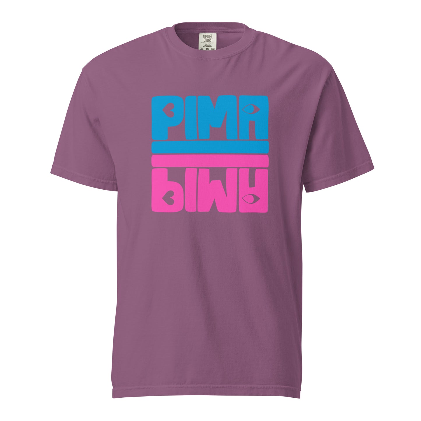 PIMA BLAU PINK -  Shirt mit Schrift