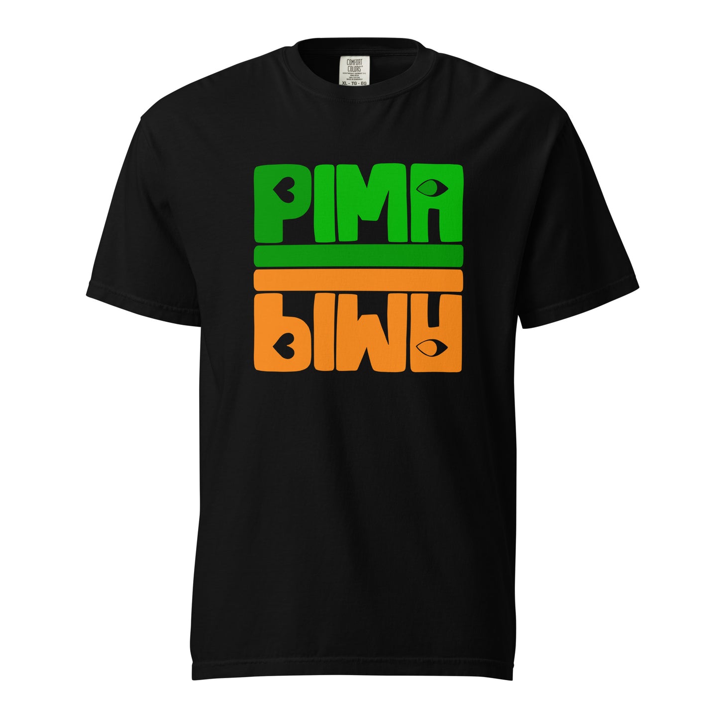 PIMA ORANGE GRÜN - Shirt mit Schrift