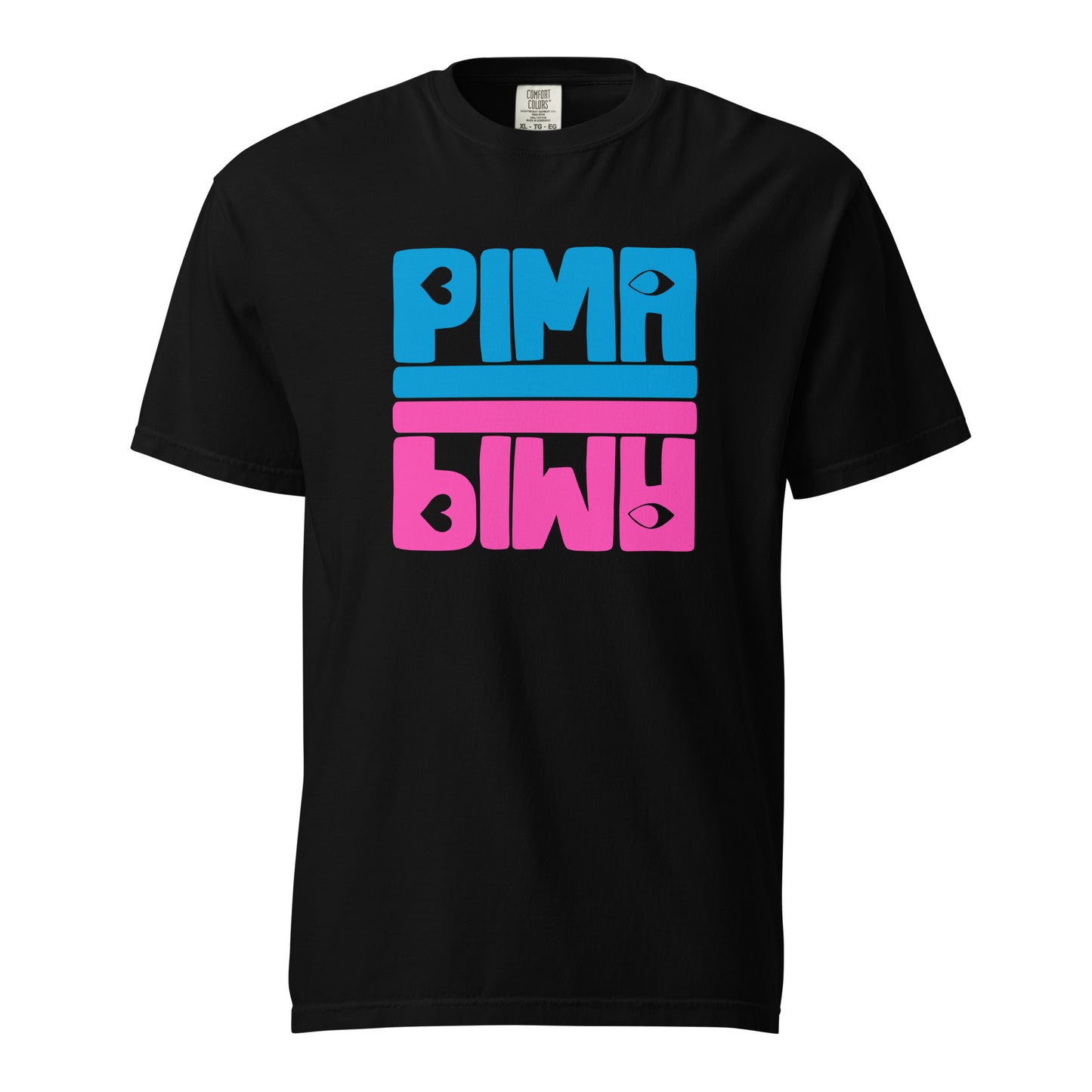 PIMA BLAU PINK -  Shirt mit Schrift