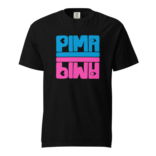 PIMA BLAU PINK -  Shirt mit Schrift