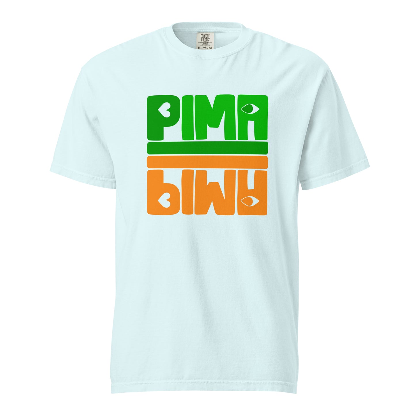 PIMA ORANGE GRÜN - Shirt mit Schrift