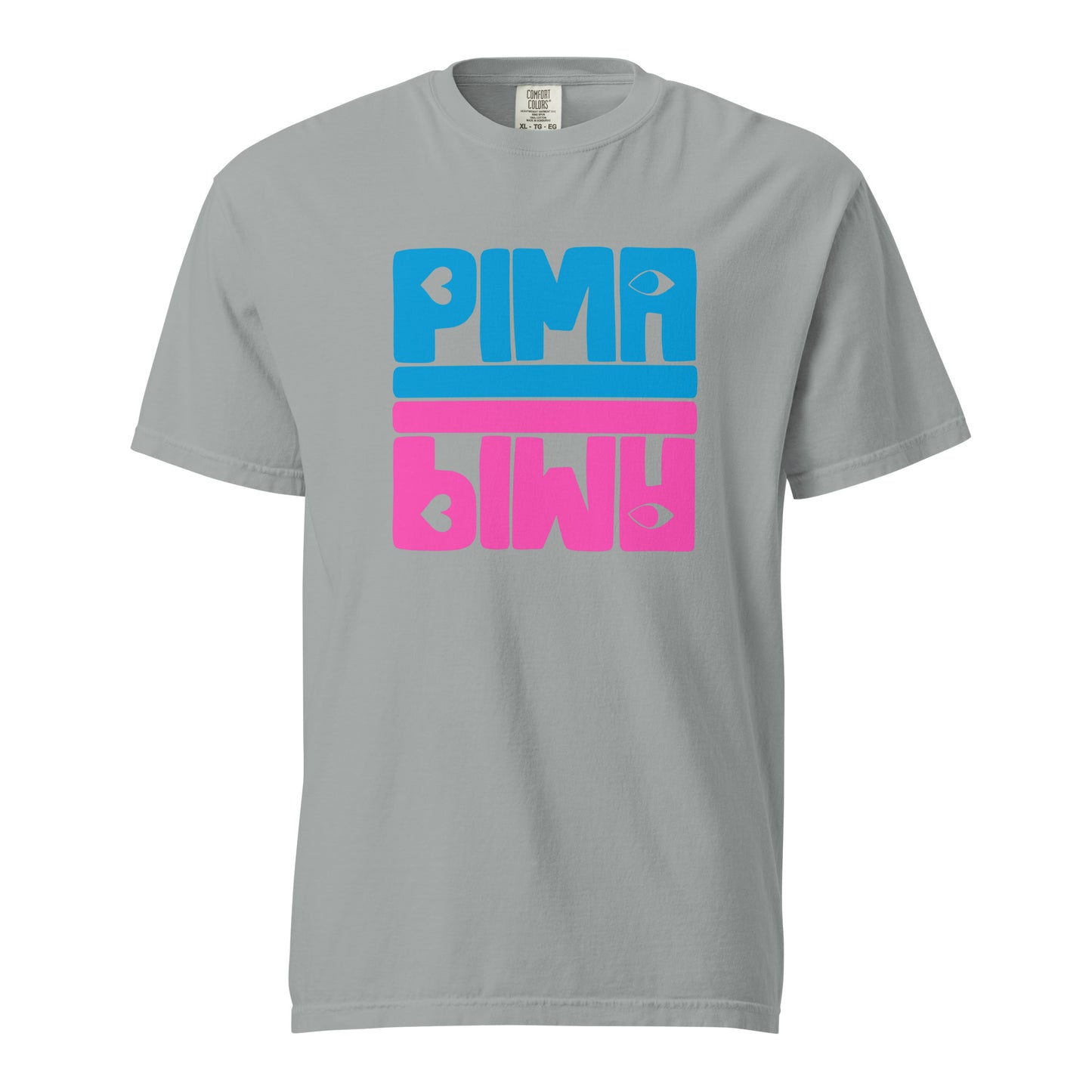 PIMA BLAU PINK -  Shirt mit Schrift