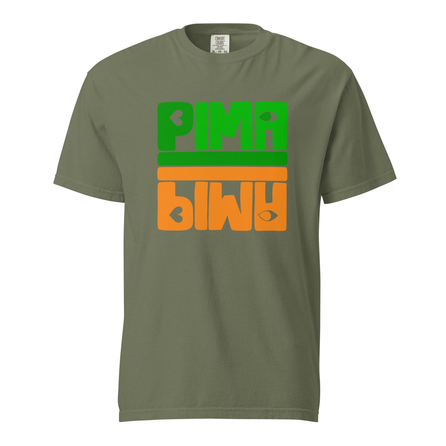 PIMA ORANGE GRÜN - Shirt mit Schrift