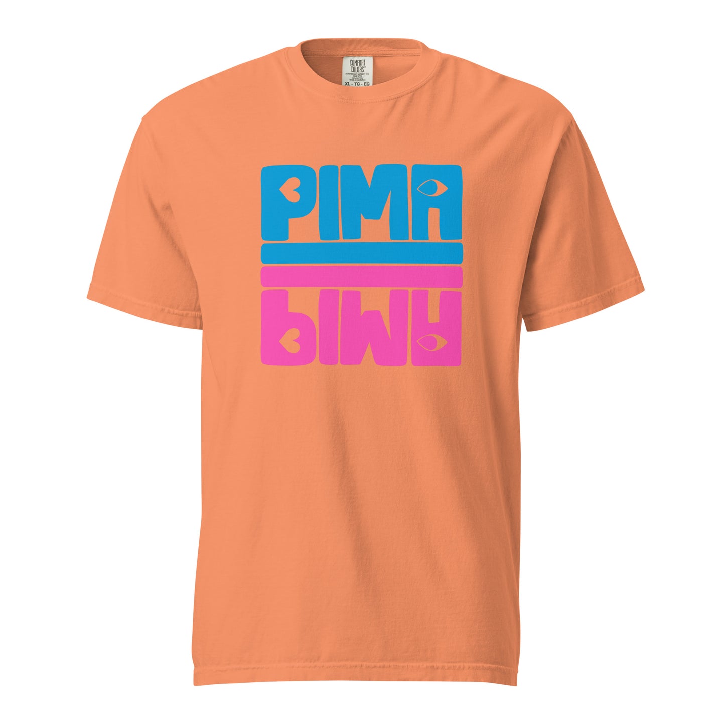 PIMA BLAU PINK -  Shirt mit Schrift