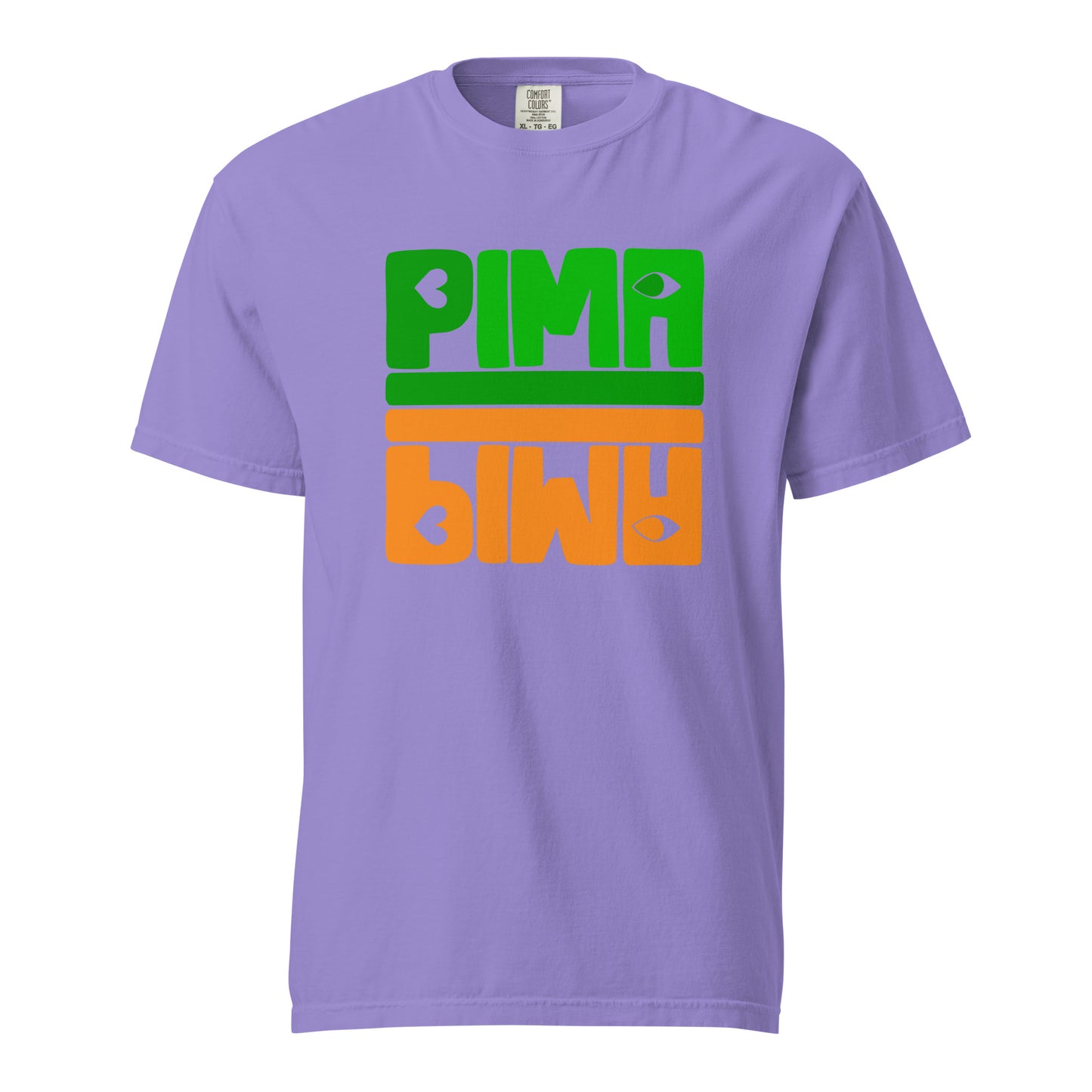 PIMA ORANGE GRÜN - Shirt mit Schrift