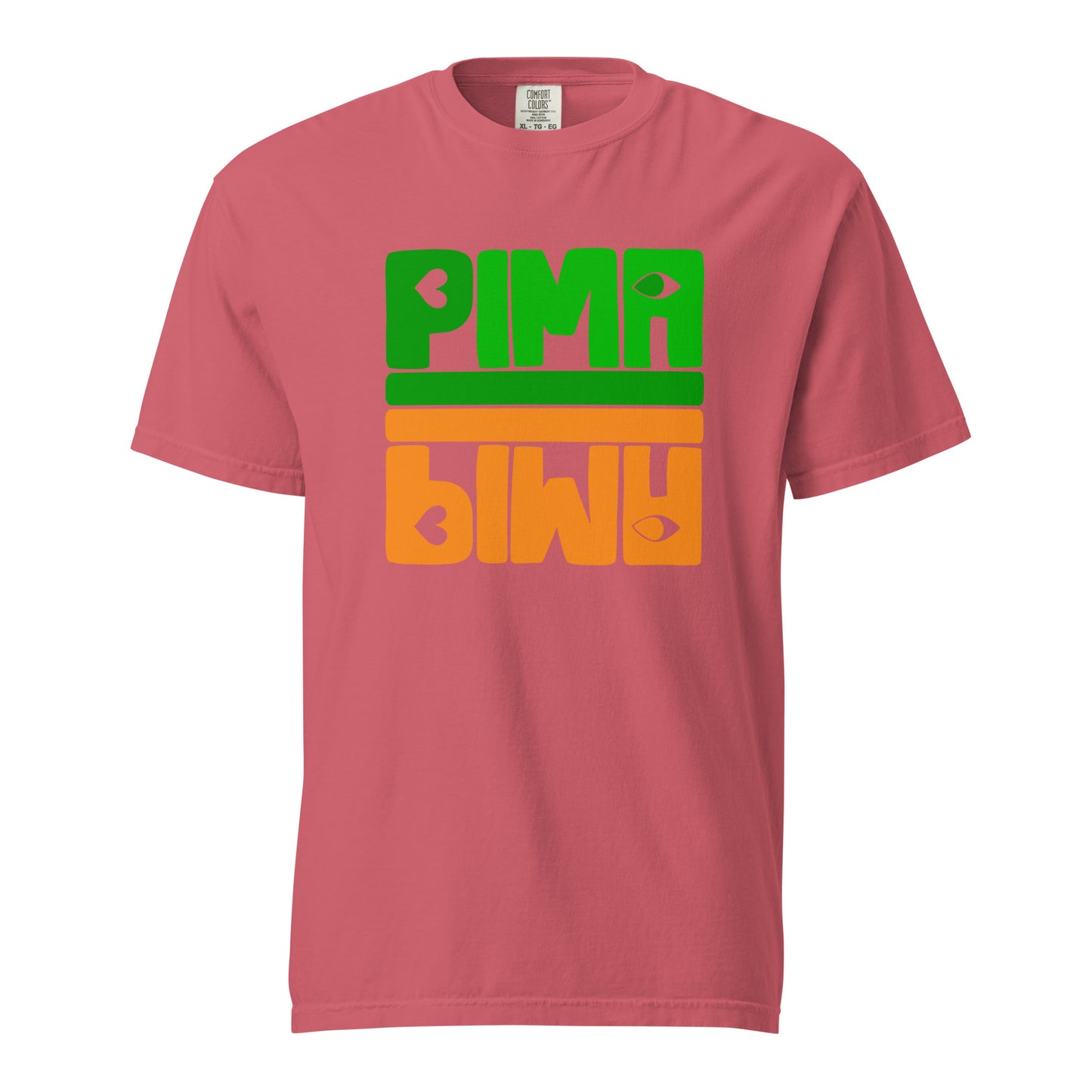 PIMA ORANGE GRÜN - Shirt mit Schrift
