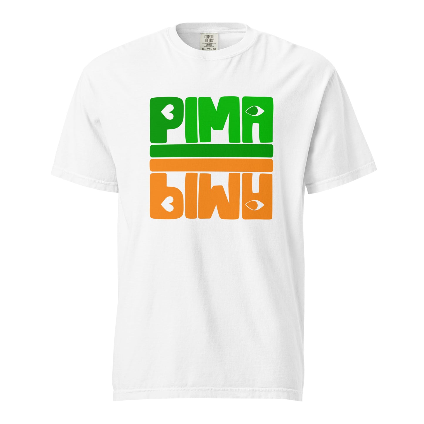 PIMA ORANGE GRÜN - Shirt mit Schrift
