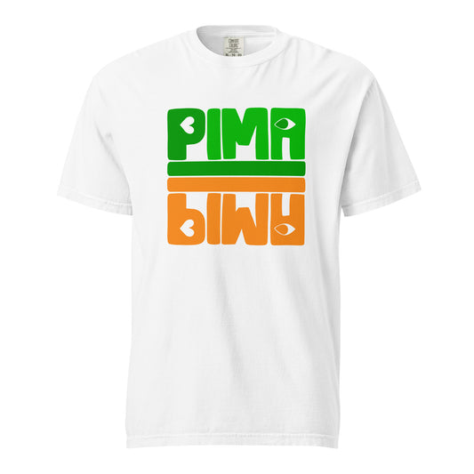 PIMA ORANGE GRÜN - Shirt mit Schrift