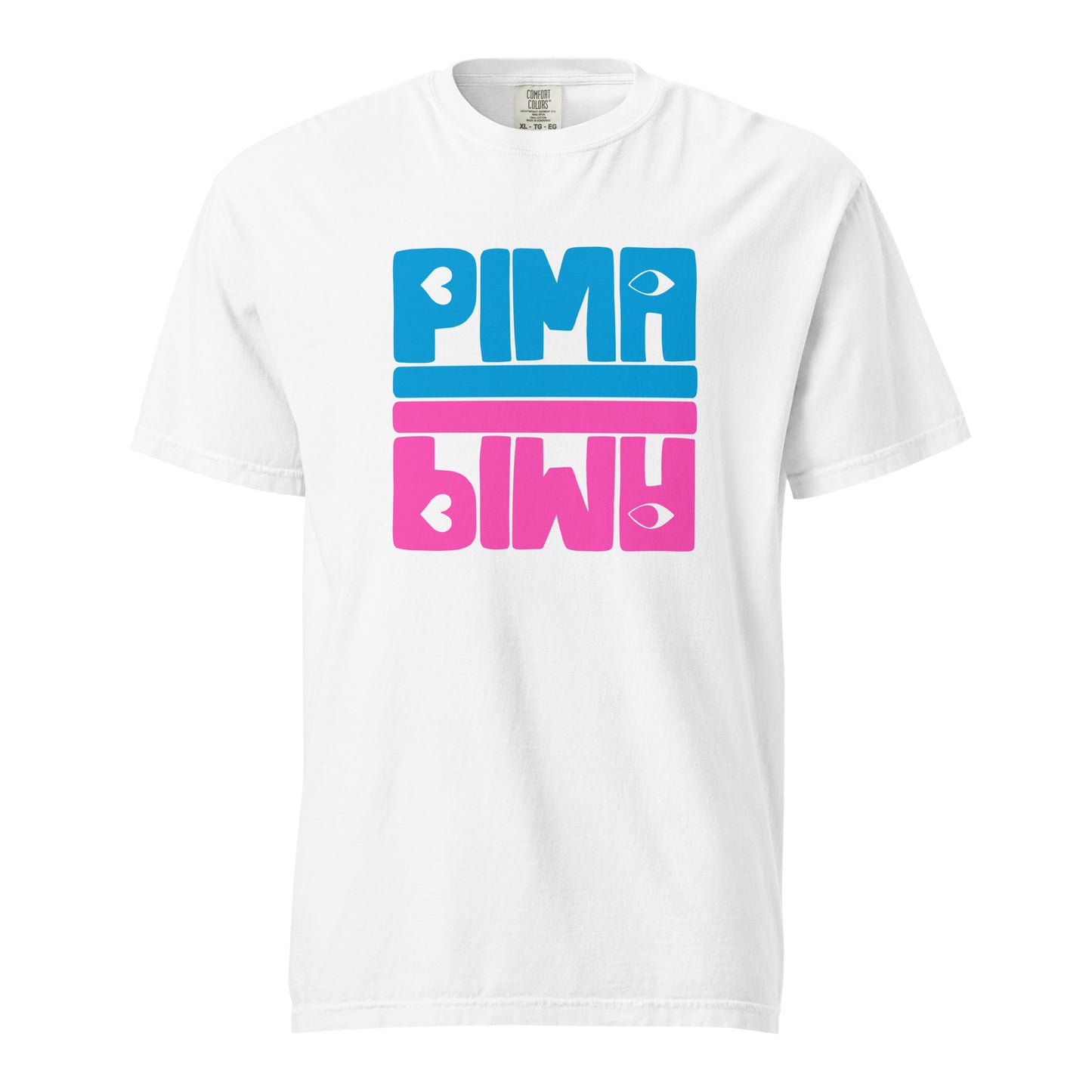 PIMA BLAU PINK -  Shirt mit Schrift