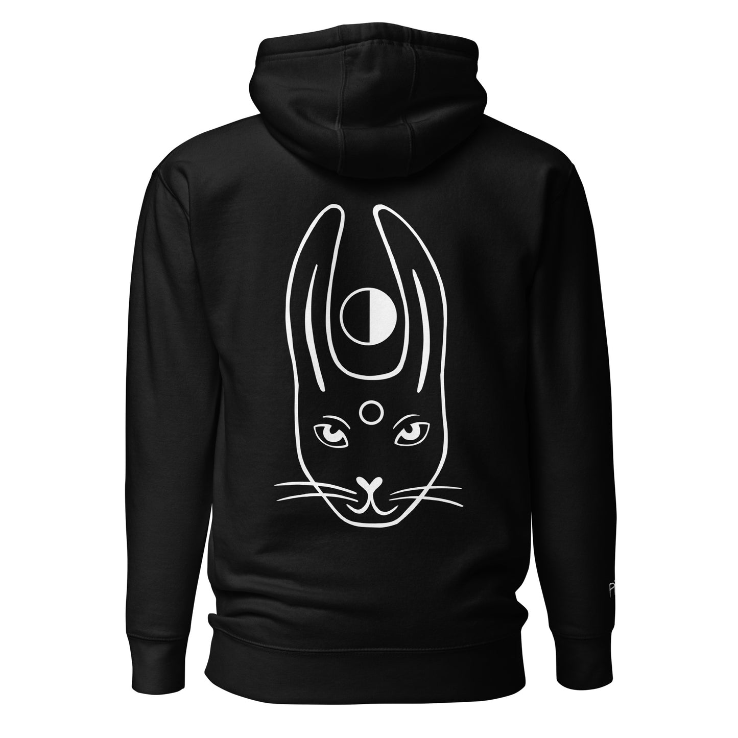 WHITE RABBIT Hoodie mit Kunst + Stickerei