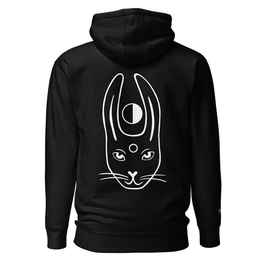 WHITE RABBIT Hoodie mit Kunst + Stickerei