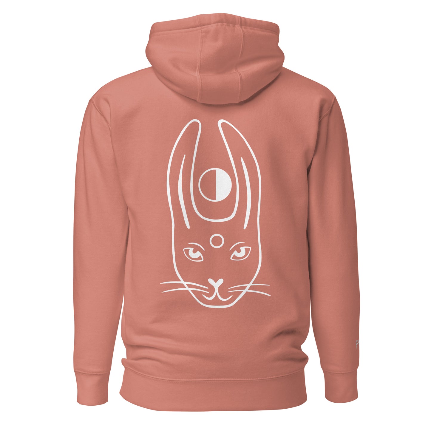 WHITE RABBIT Hoodie mit Kunst + Stickerei