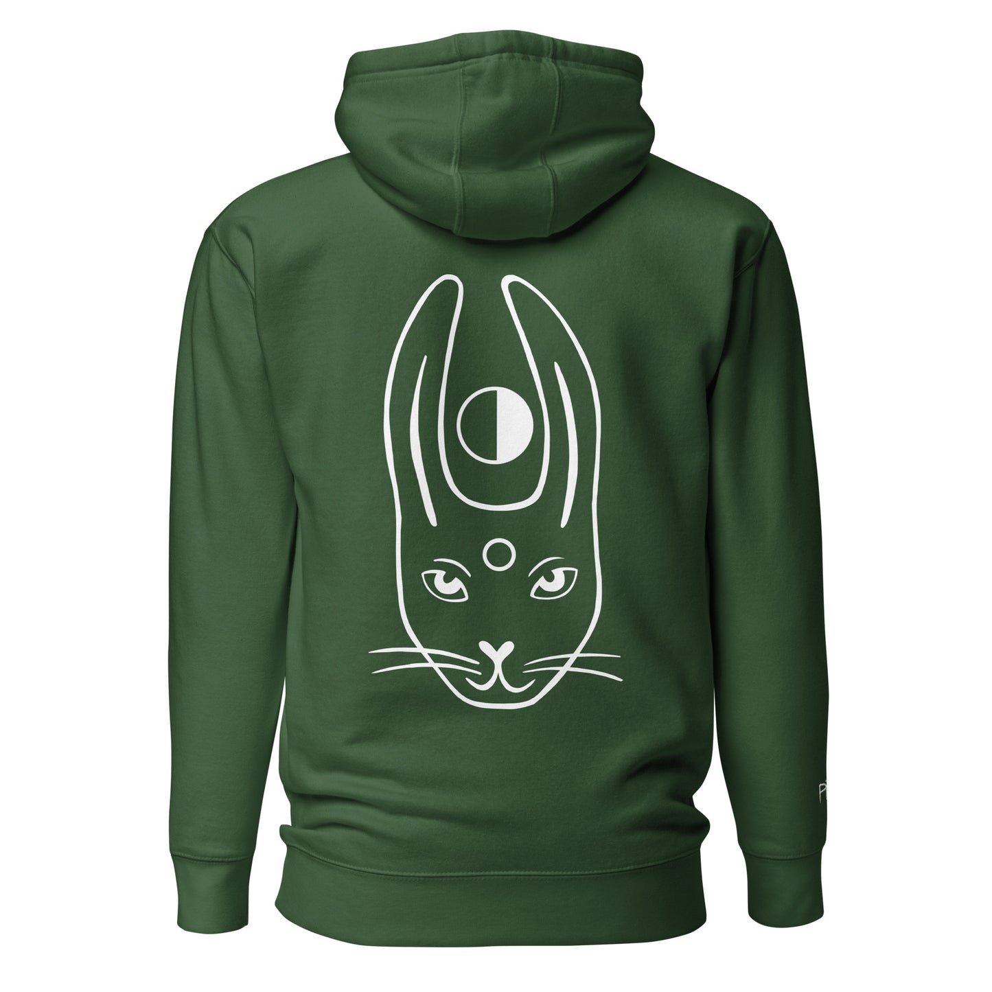 WHITE RABBIT Hoodie mit Kunst + Stickerei
