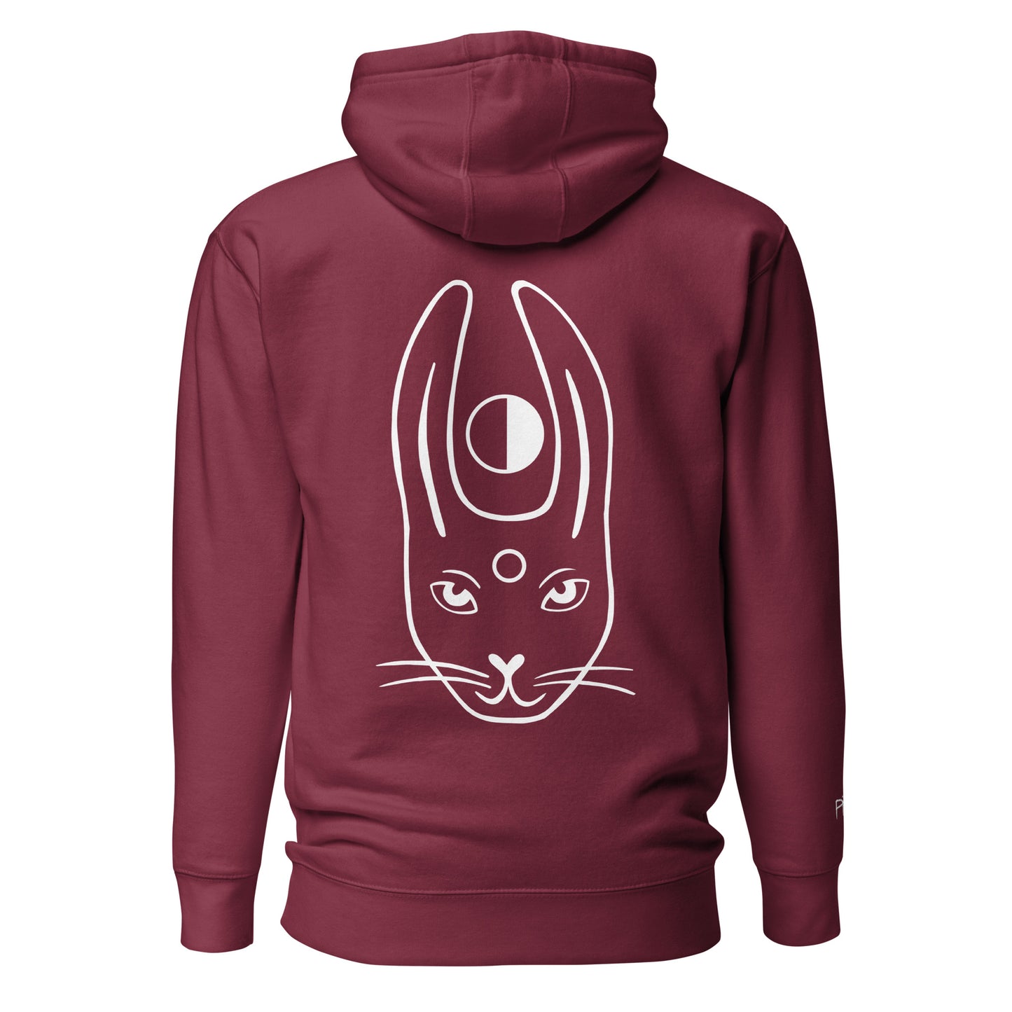 WHITE RABBIT Hoodie mit Kunst + Stickerei