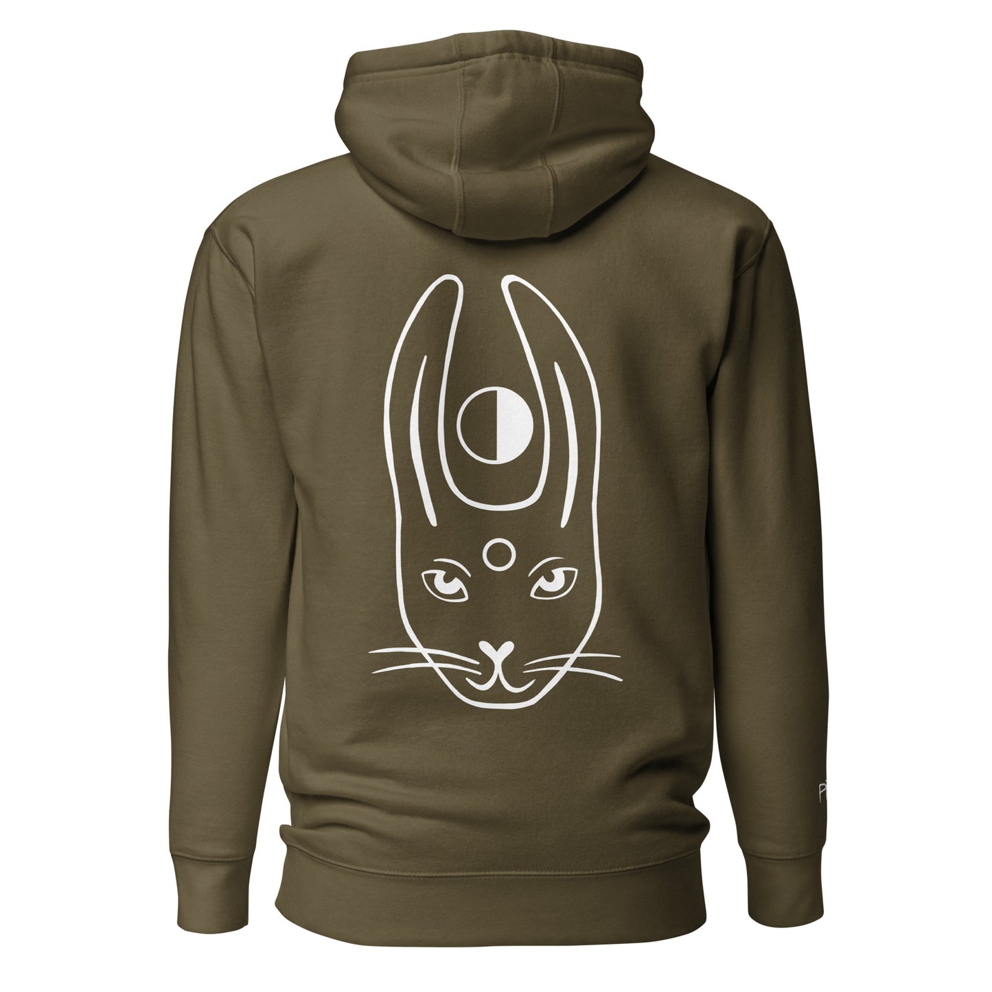 WHITE RABBIT Hoodie mit Kunst + Stickerei