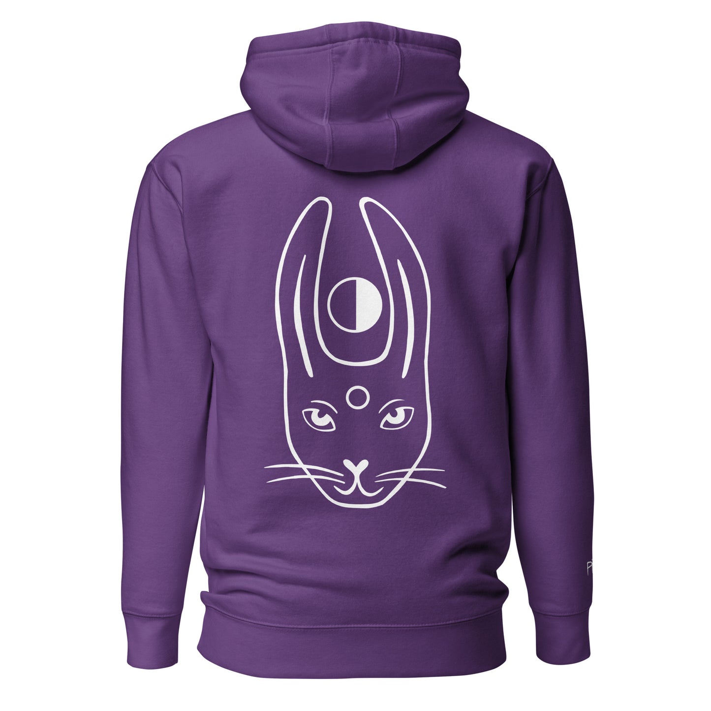 WHITE RABBIT Hoodie mit Kunst + Stickerei