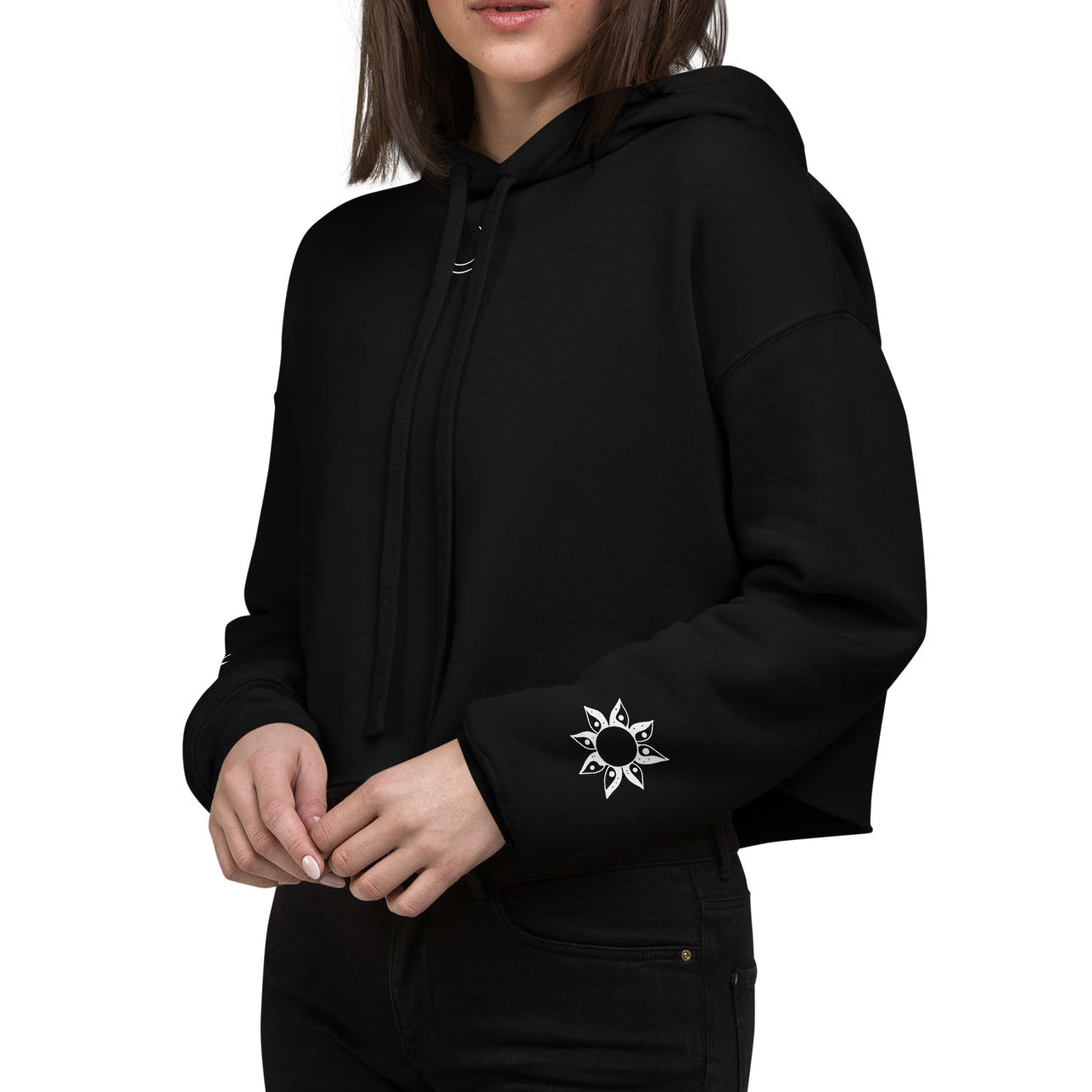 YIN YANG SUN - Crop Hoodie mit Kunst
