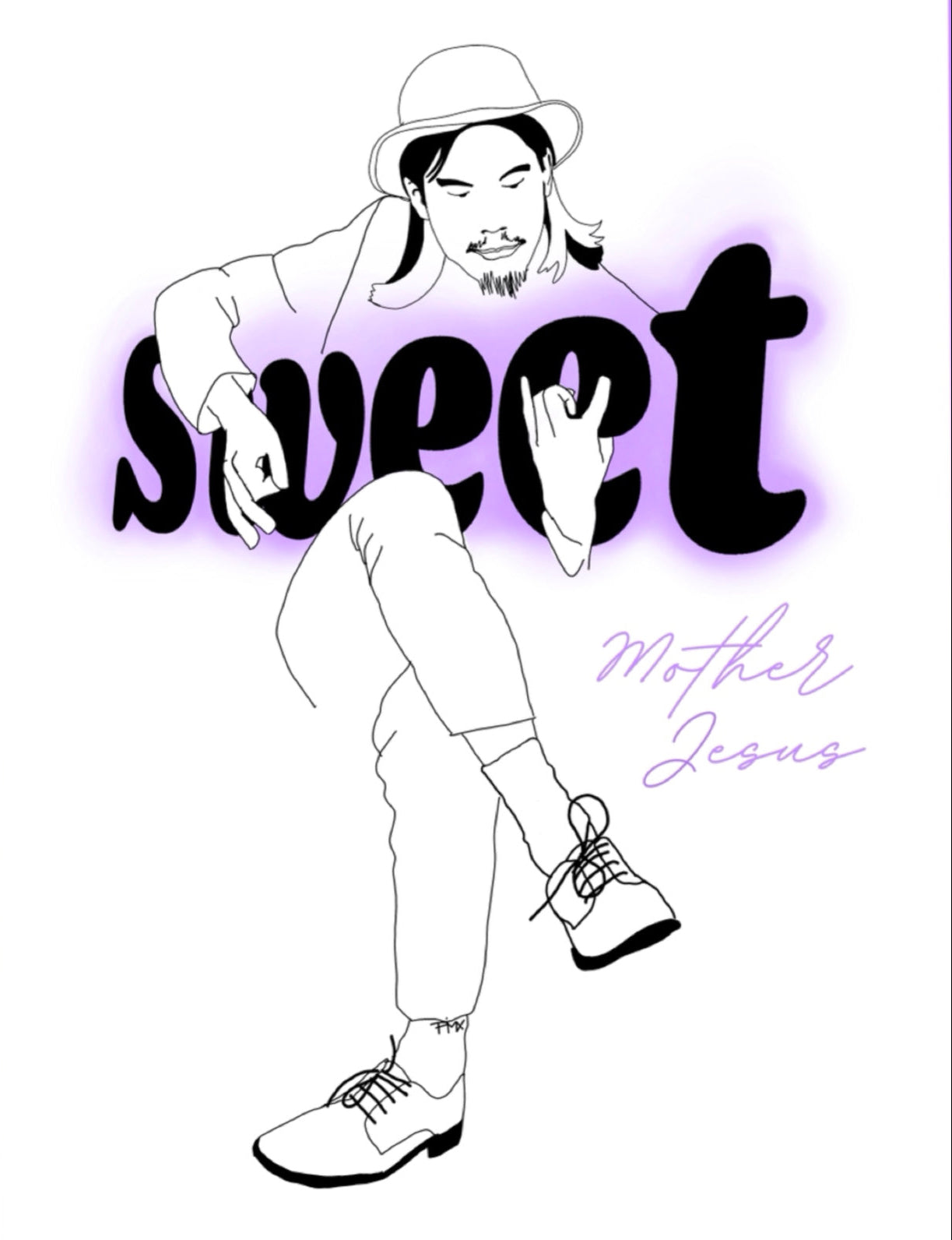 Digital gezeichnete Illustrationen eines Musiker und Gitarrtisten