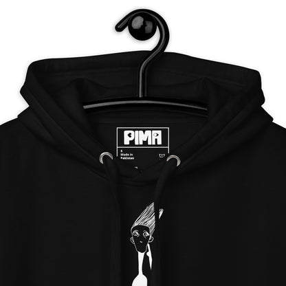 Label, Hoodie mit Kunstprint THINK von PIMA, handillustrierte Figur auf weichem Stoff in Schwarz 