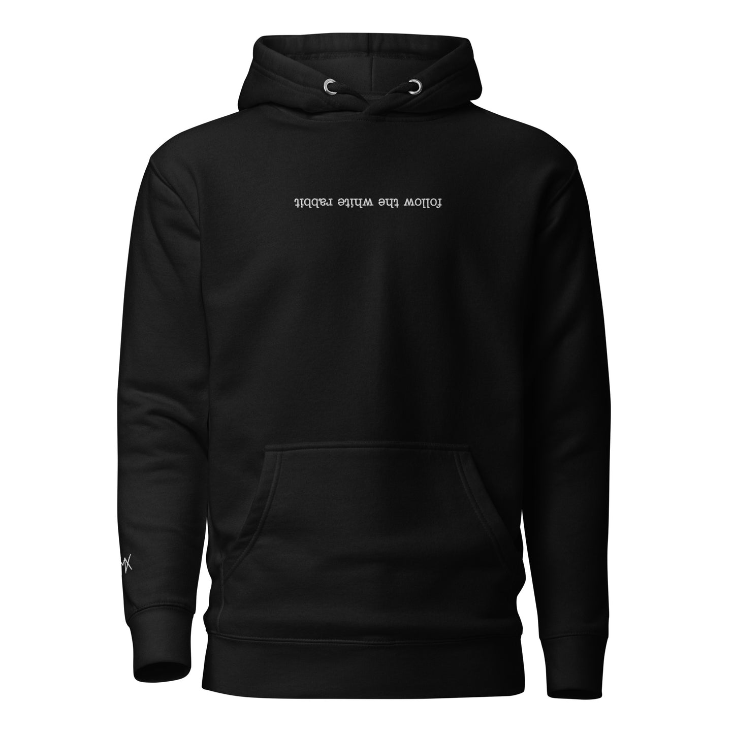 FOLLOW THE WHITE RABBIT embroidery hoodie - various colors