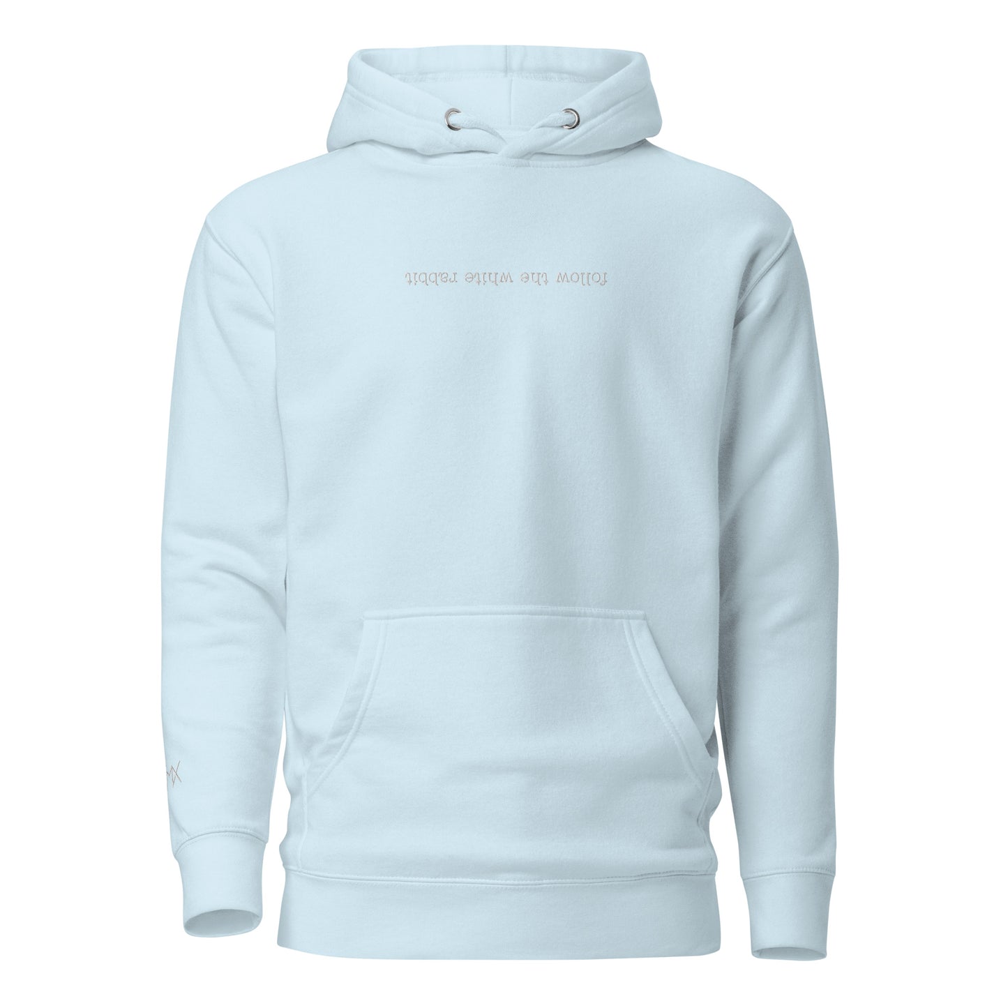 FOLLOW THE WHITE RABBIT embroidery hoodie - various colors